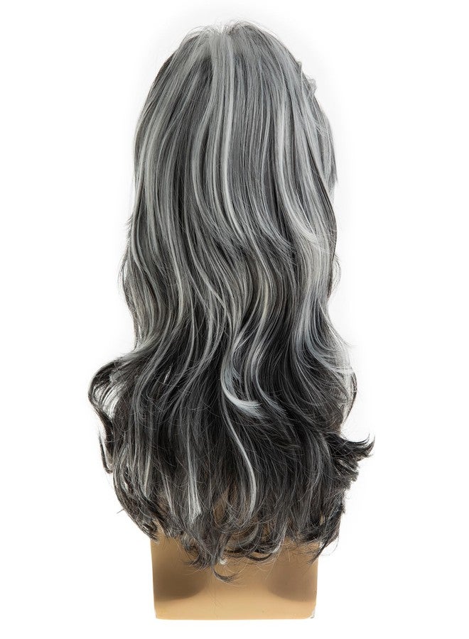 Baruisi Long Wavy Grey Wigs for Men Synthetic Layered Wavy Cosplay Party Wig - Image 4